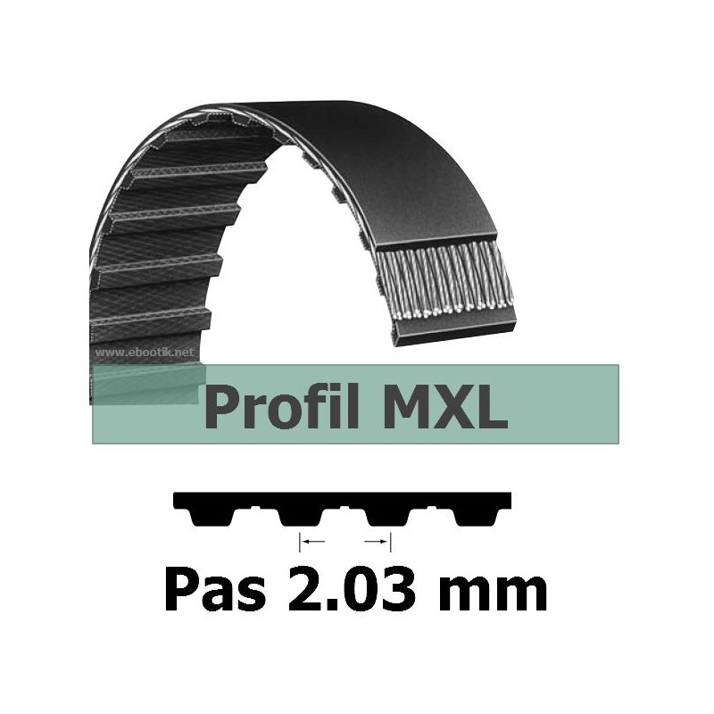 COURROIE DENTEE 380MXL 3.17 mm PAS 2.032 mm / LARGEUR 3.17 mm