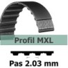 COURROIE DENTEE 380MXL 3.17 mm PAS 2.032 mm / LARGEUR 3.17 mm